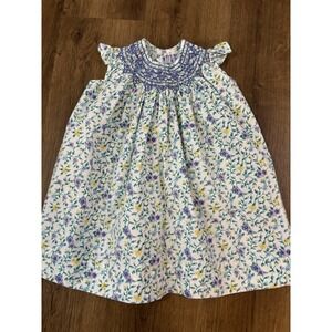 ORIENT EXPRESSED Purple & Yellow Floral Bishop Smocked Dress 2 T‎ Easter Spring